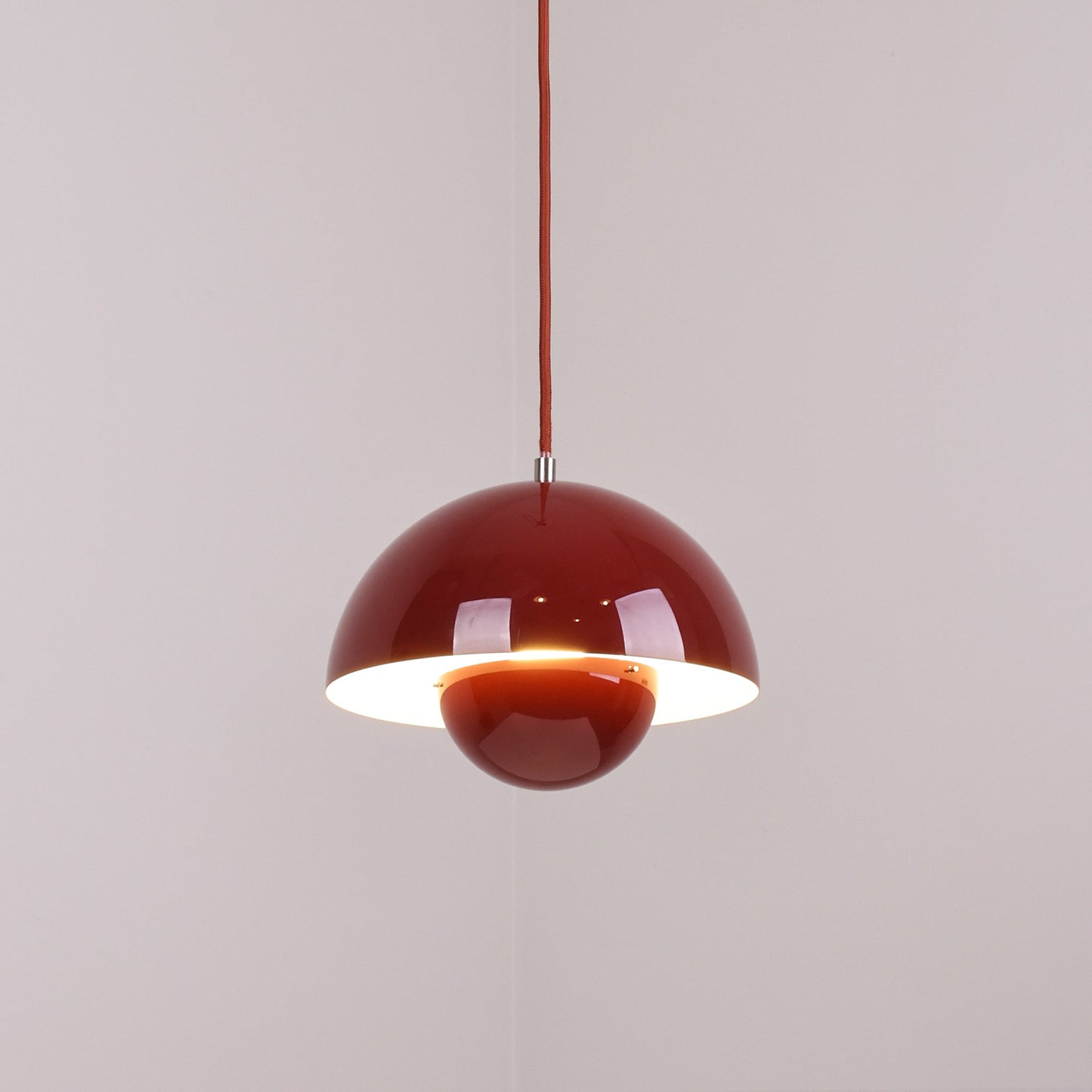 Ronde Hanglampen in Scandinavisch Design – Dubbele Halfbolvorm met Verstelbare Draad – E27/G9 – Verkrijgbaar in 16 Kleuren