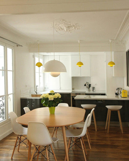 Ronde Hanglampen in Scandinavisch Design – Dubbele Halfbolvorm met Verstelbare Draad – E27/G9 – Verkrijgbaar in 16 Kleuren