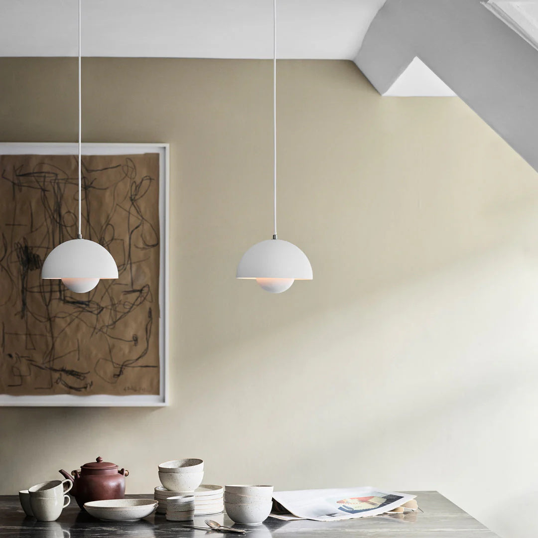Ronde Hanglampen in Scandinavisch Design – Dubbele Halfbolvorm met Verstelbare Draad – E27/G9 – Verkrijgbaar in 16 Kleuren