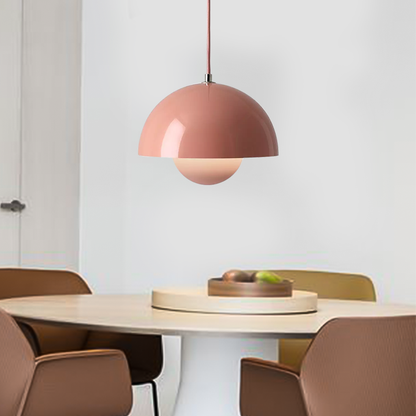 Ronde Hanglampen in Scandinavisch Design – Dubbele Halfbolvorm met Verstelbare Draad – E27/G9 – Verkrijgbaar in 16 Kleuren