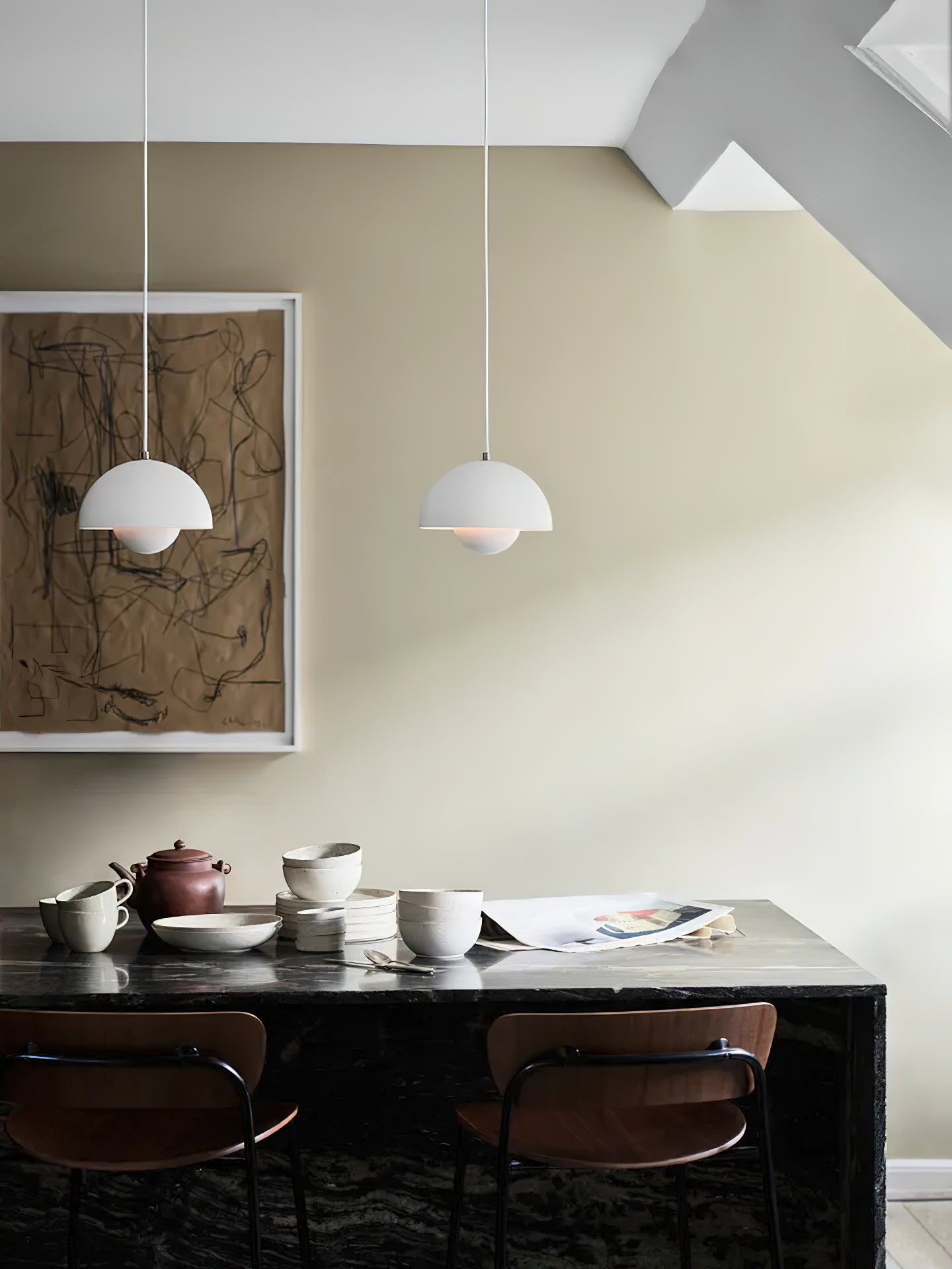Ronde Hanglampen in Scandinavisch Design – Dubbele Halfbolvorm met Verstelbare Draad – E27/G9 – Verkrijgbaar in 16 Kleuren