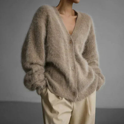 Zachte Cardigan met V-hals en Knopen voor Vrouw