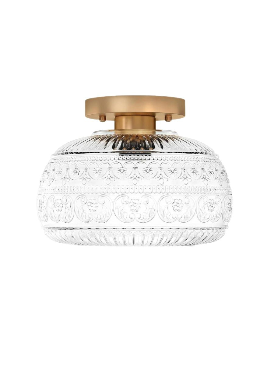 Glazen Bol Plafondlamp Getextureerd Glas Semi-Flush Verlichting voor Elke Ruimte