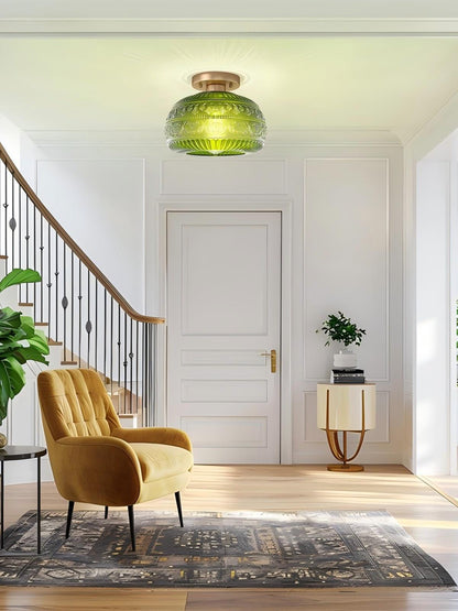 Glazen Bol Plafondlamp Getextureerd Glas Semi-Flush Verlichting voor Elke Ruimte