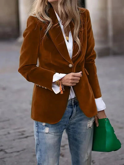 Fluwelen Blazer Dames | Getailleerde Pasvorm & Gouden Knopen