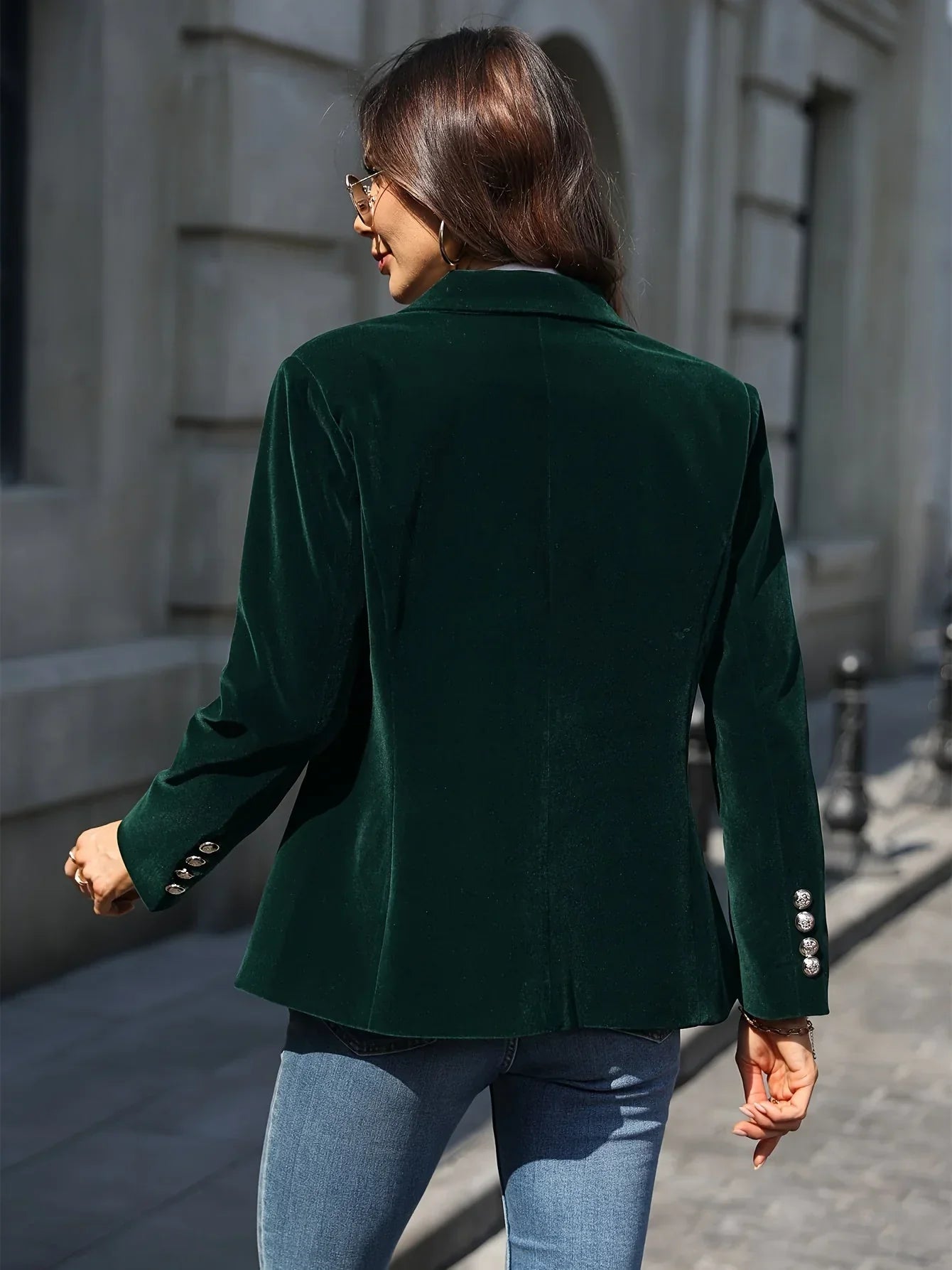 Fluwelen Blazer Dames | Getailleerde Pasvorm & Gouden Knopen
