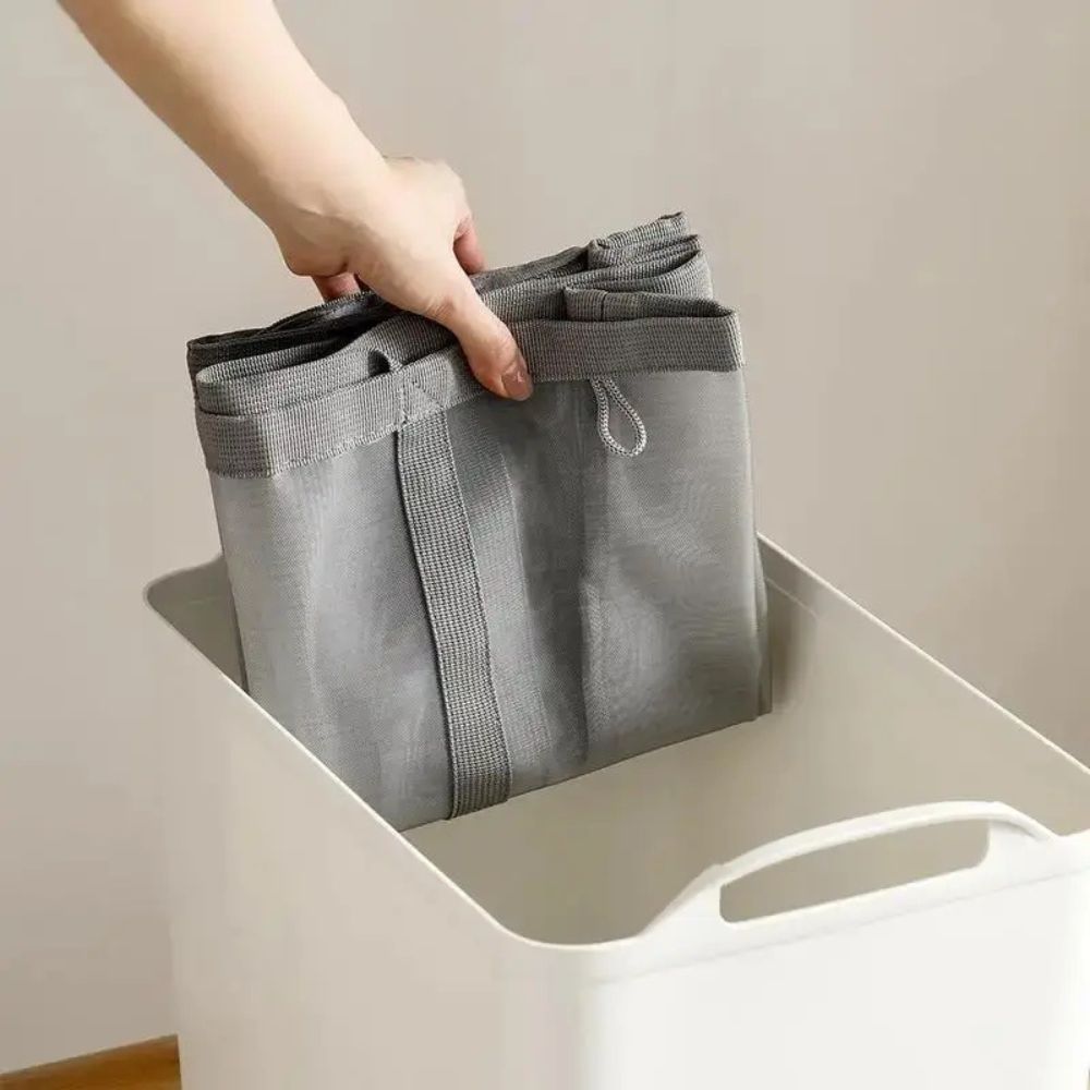 Inklapbare Wasmand met Mesh - Opvouwbare Wasgoed Opbergmand voor Slaapkamer en Badkamer - Lichtgewicht Ventilerende Wasbox met Hanglusje
