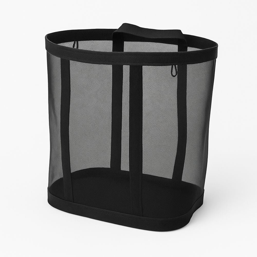 Inklapbare Wasmand met Mesh - Opvouwbare Wasgoed Opbergmand voor Slaapkamer en Badkamer - Lichtgewicht Ventilerende Wasbox met Hanglusje