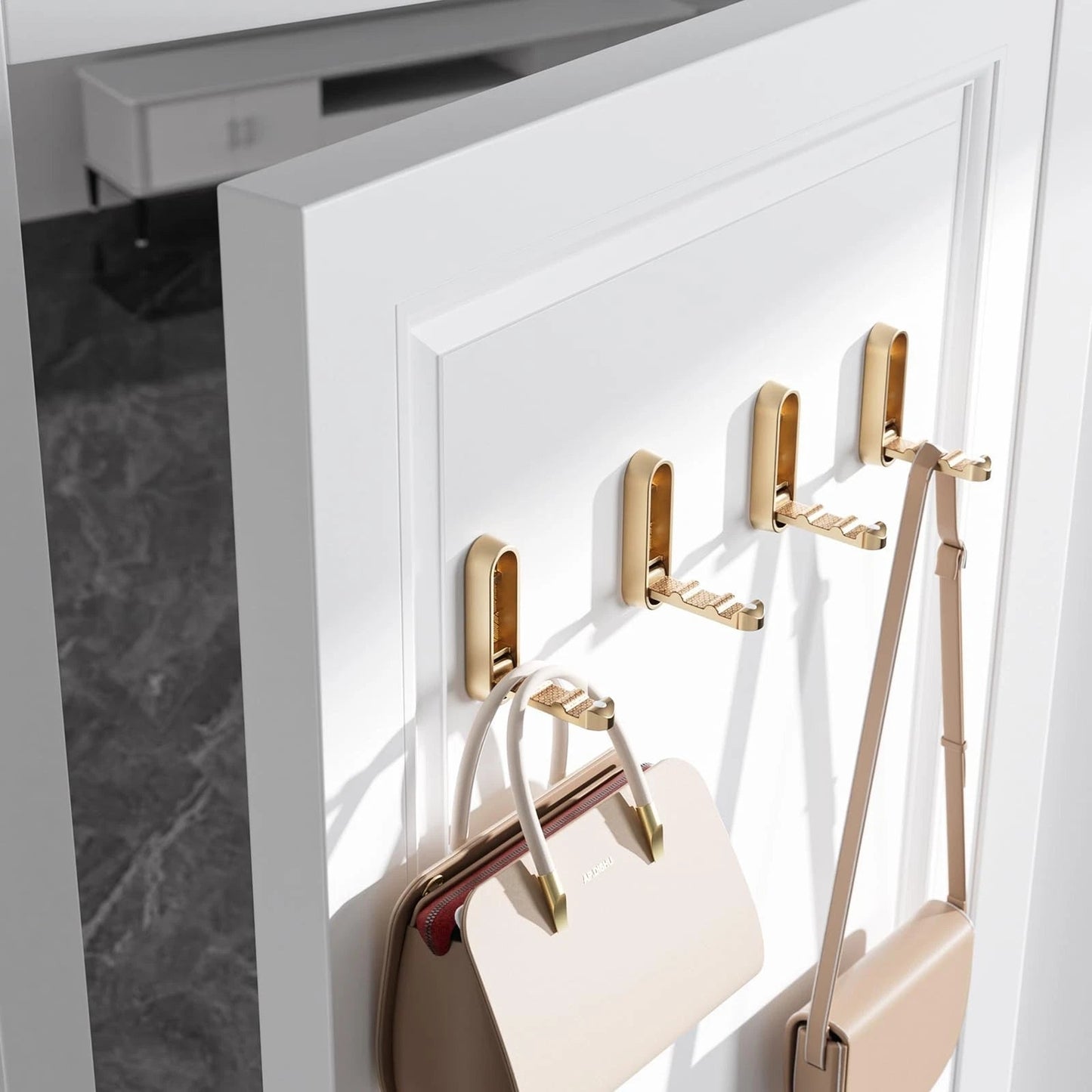 Inklapbare Wandhaak Zinklegering 18kg Draagvermogen Schroefmontage Geborsteld Design Compacte Opberghulp