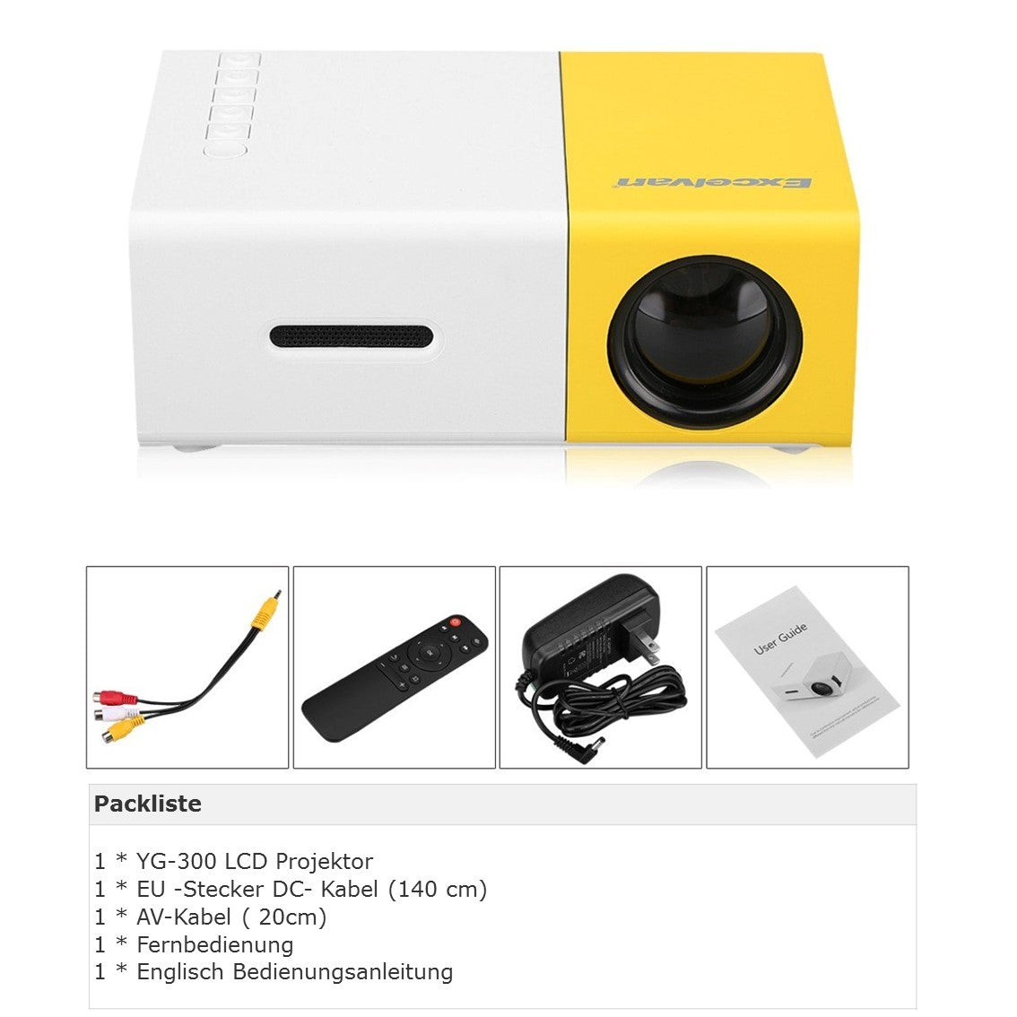 Compacte Mini-Beamer met LED-Projectie – Draagbaar Home Cinema Systeem voor Films en Series
