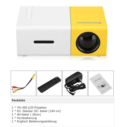 Compacte Mini-Beamer met LED-Projectie – Draagbaar Home Cinema Systeem voor Films en Series