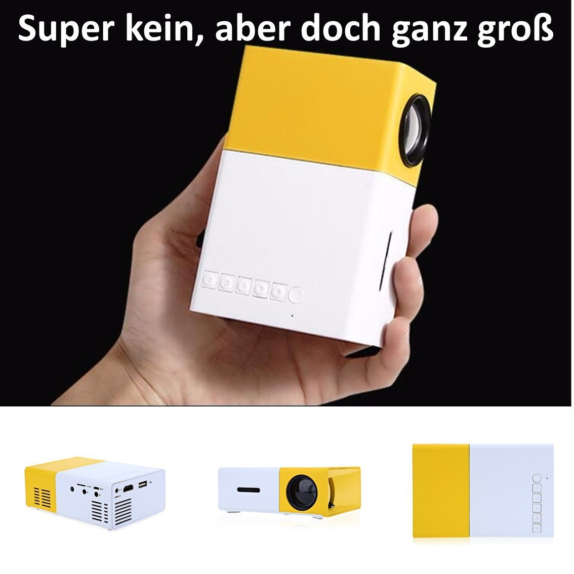 Compacte Mini-Beamer met LED-Projectie – Draagbaar Home Cinema Systeem voor Films en Series
