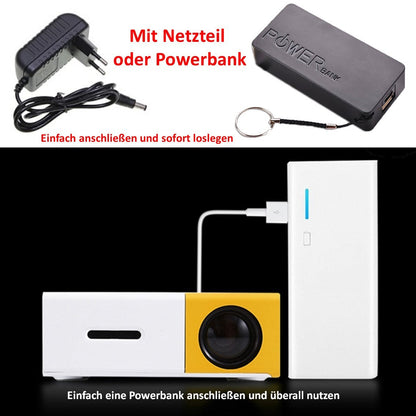 Compacte Mini-Beamer met LED-Projectie – Draagbaar Home Cinema Systeem voor Films en Series