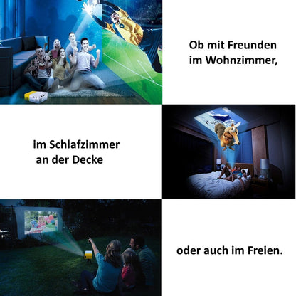 Compacte Mini-Beamer met LED-Projectie – Draagbaar Home Cinema Systeem voor Films en Series