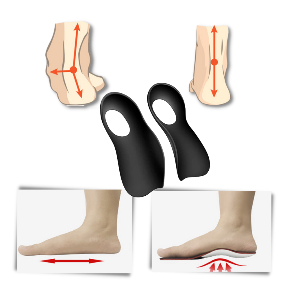 Ergonomische Inlegzolen voor Platvoeten TPR met Gewelfsteun en Hielzone