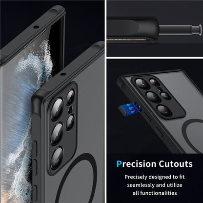 Magnetische Schokbestendige Smartphone Hoes - Transparant Beschermend Hoesje met Metalen Frame - Voor Samsung Galaxy Serie