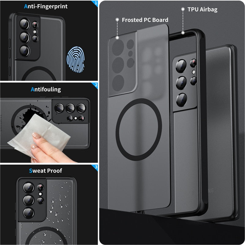 Magnetische Telefoonhoes voor Samsung – Schokbestendig – Bescherming tegen Vallen en Krassen – Slank Design