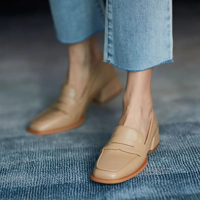 Dames Zomer Loafers Elegant Leer Schoenen