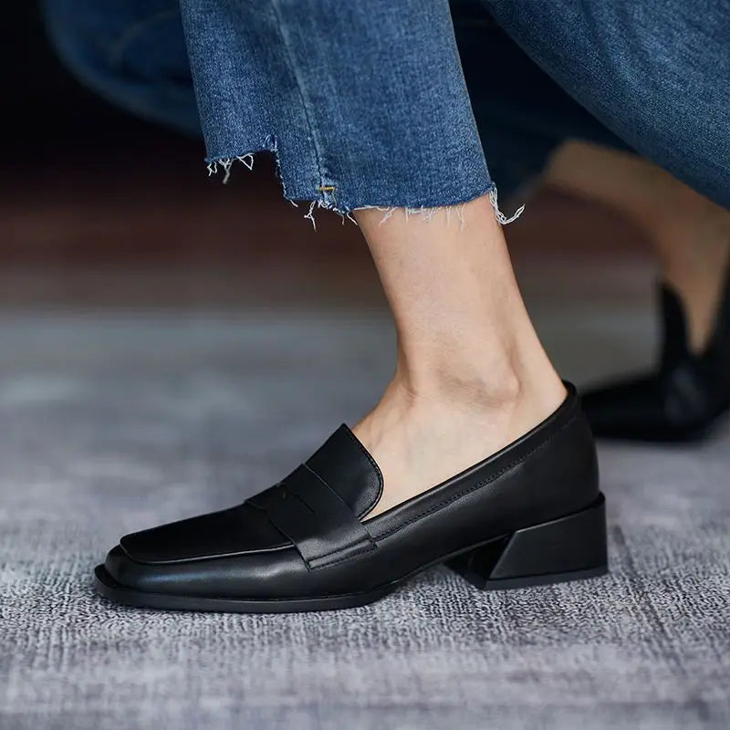 Dames Zomer Loafers Elegant Leer Schoenen