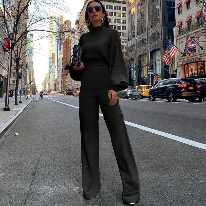 Formele elegante dames jumpsuit met lange mouwen - Evelyn