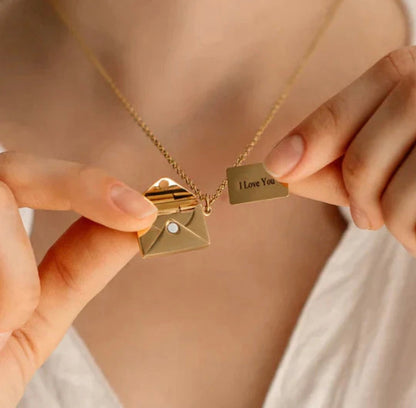 Ketting brief envelop - Roestvrij Staal Halsketting