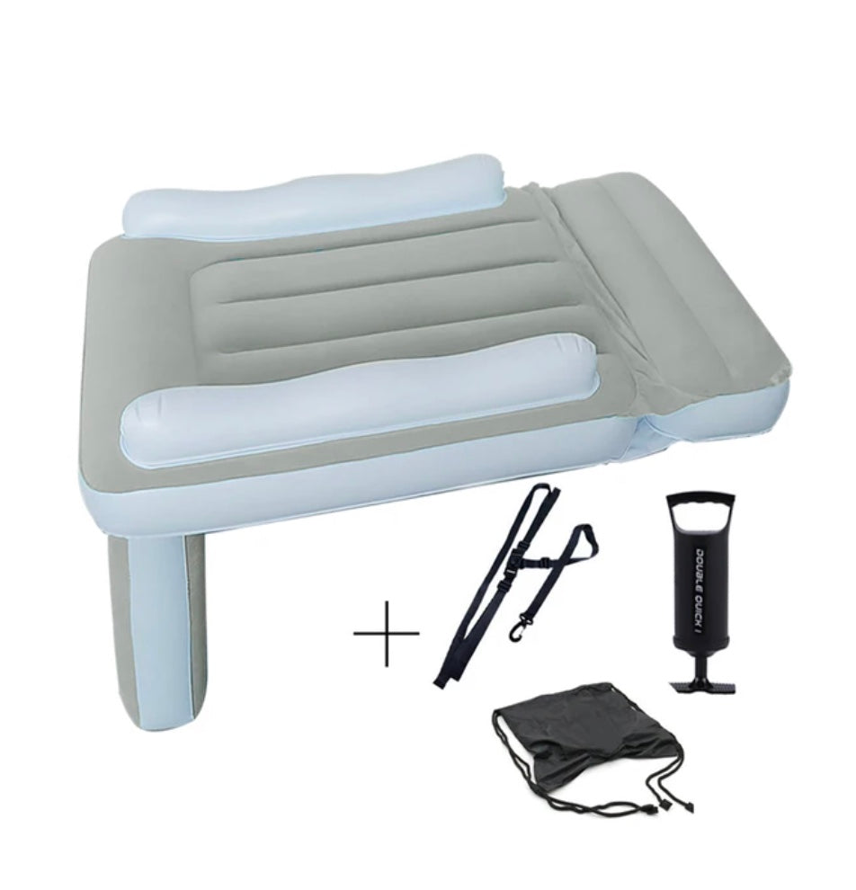 Opblaasbaar vliegtuigbed kind 90 x 45 cm PVC vliegtuigstoel reisbed voor kinderen compact met pomp