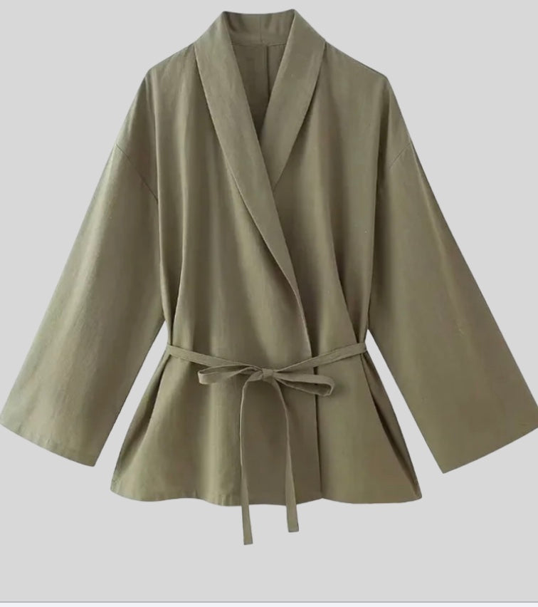 Kimono Set Zwart Onyx Tweedelig voor Vrouw