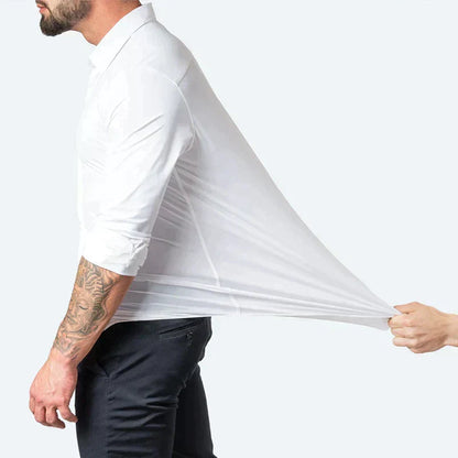 Heren Overhemd Elastisch Stretch Comfortabele Pasvorm