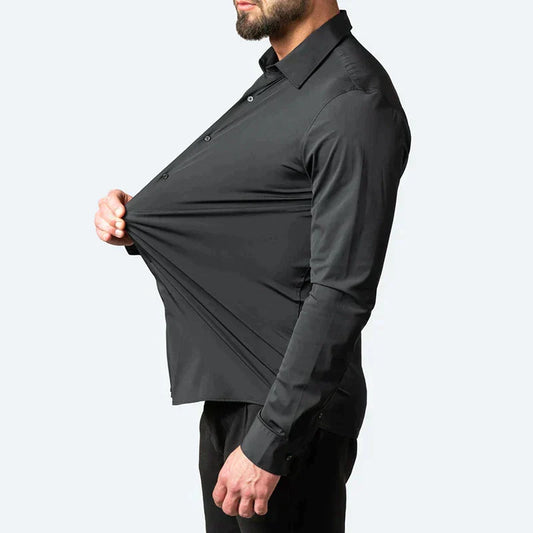Heren Overhemd Elastisch Stretch Comfortabele Pasvorm - StudioMarella