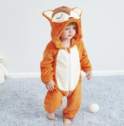 Baby Onesie Dierenpakje Panda Dinosaurus Tijger Muis – Zachte Fleece Jumpsuit Babykleding Romper 0-4 Jaar