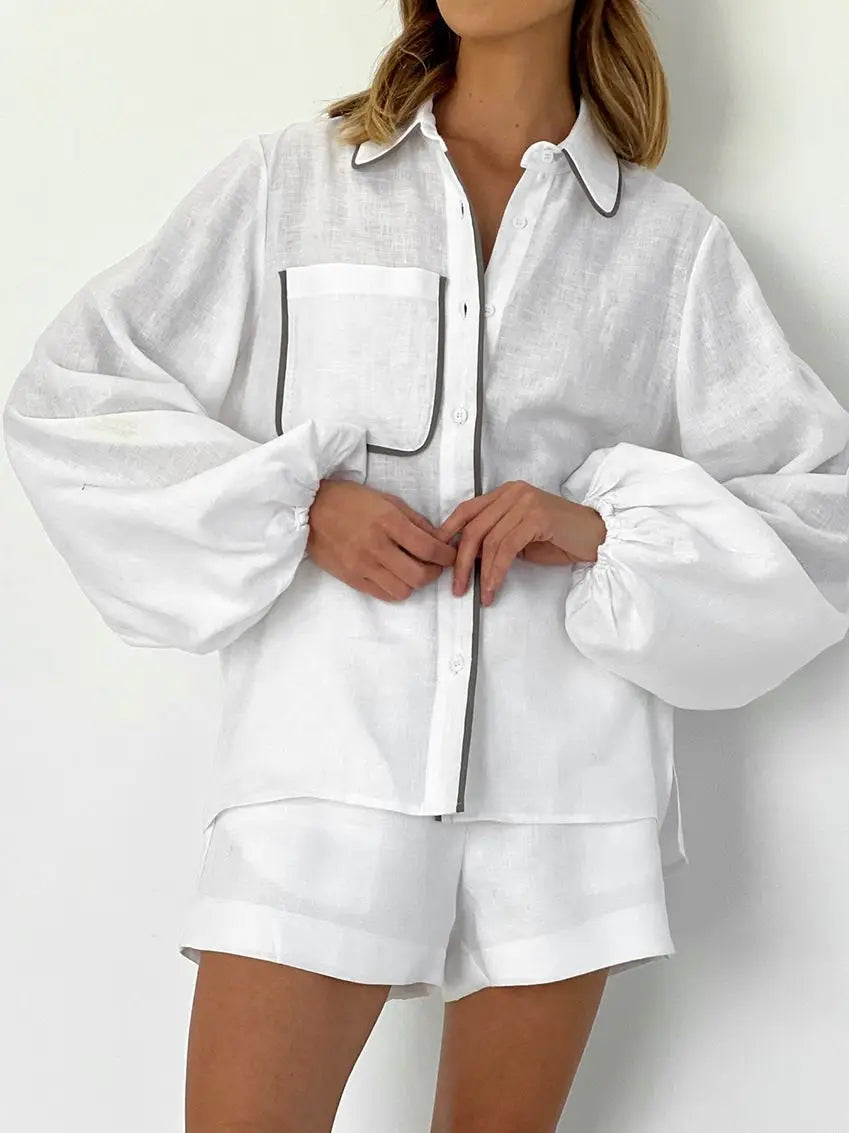 Dames Katoenen Set Stijlvol Britse Stijl