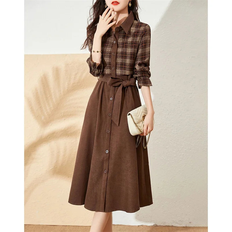 Franse Trenchcoat Jurk Elegant Kort Model
