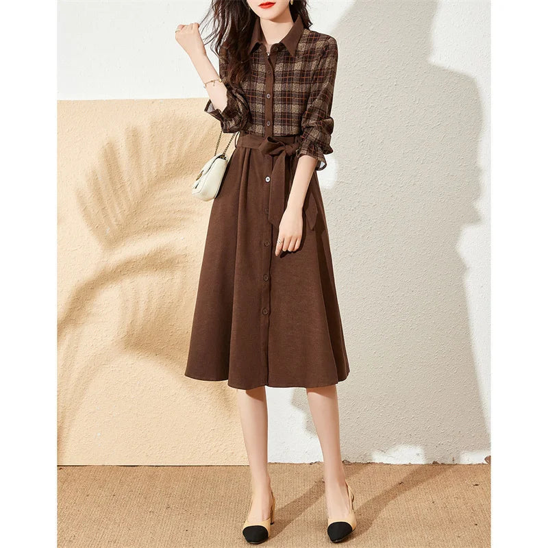 Franse Trenchcoat Jurk Elegant Kort Model