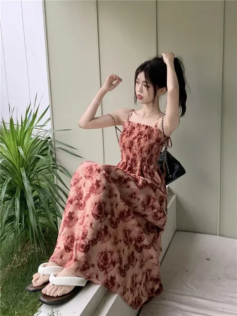 Zomerjurk met Rozenprint Vrouwen Jurk Floral Design