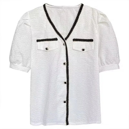 Vrouwelijke Blouse van Chiffon Stof Elegante Snit
