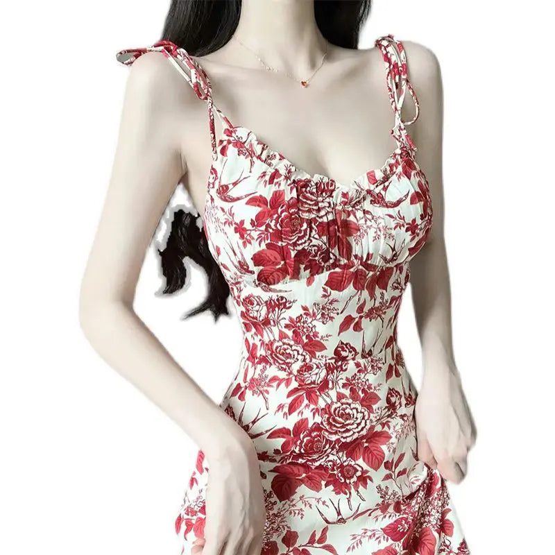 Bloemen Jurk Franse Stijl Zomerjurk Lange Mouw