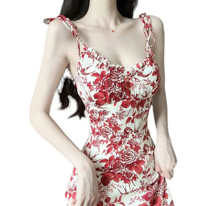 Bloemen Jurk Franse Stijl Zomerjurk Lange Mouw