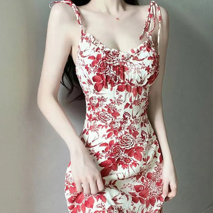Bloemen Jurk Franse Stijl Zomerjurk Lange Mouw