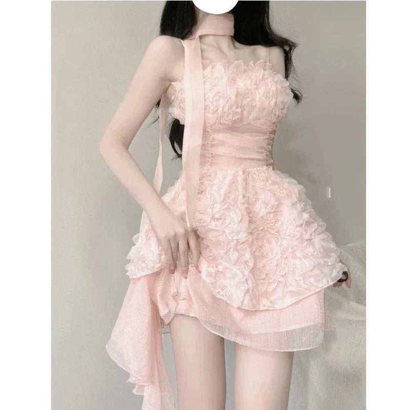 Vrouwelijke Chiffon Halternek Jurk Zomerjurk