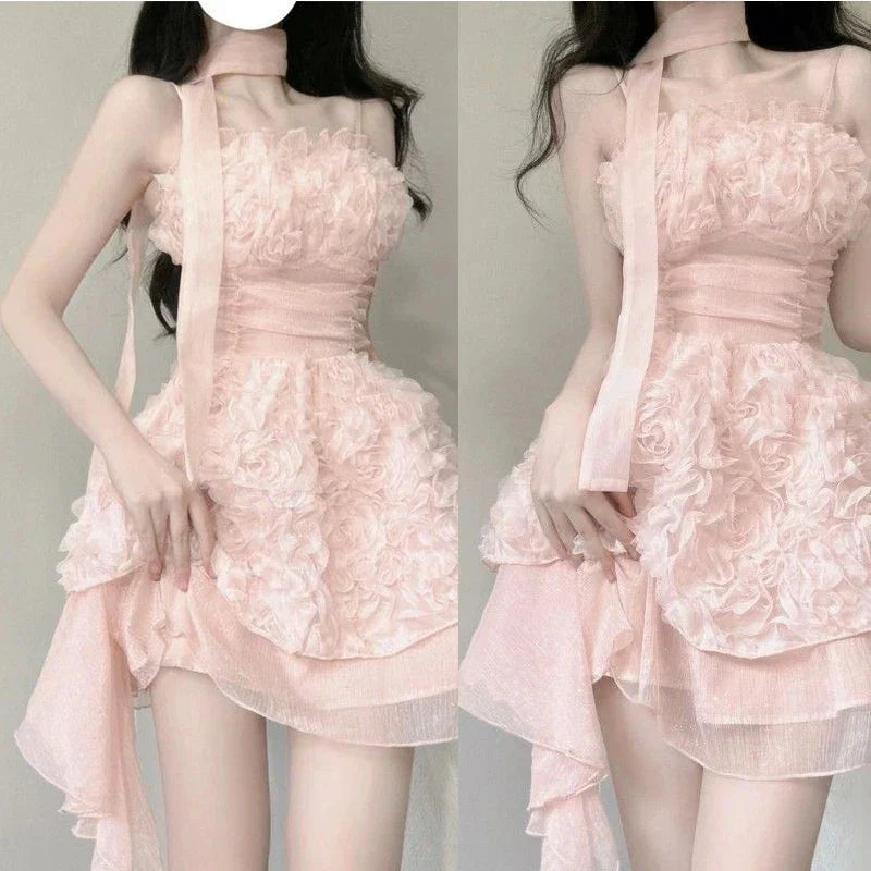 Vrouwelijke Chiffon Halternek Jurk Zomerjurk