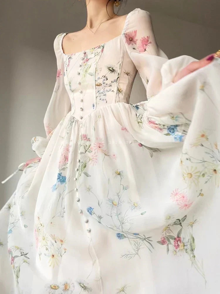 Bloemen Avondjurk Jurk voor Vrouw met Bloemenprint