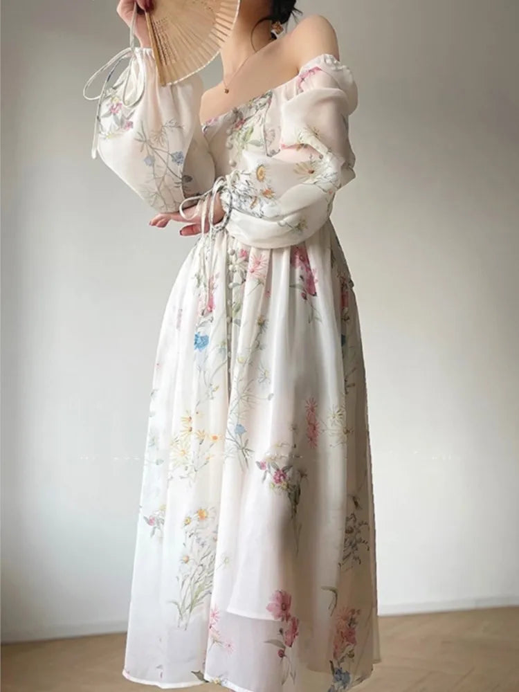 Bloemen Avondjurk Jurk voor Vrouw met Bloemenprint