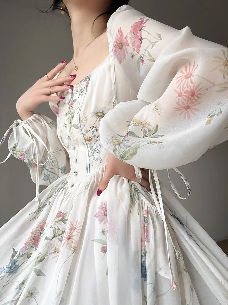 Bloemen Avondjurk Jurk voor Vrouw met Bloemenprint