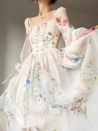 Bloemen Avondjurk Jurk voor Vrouw met Bloemenprint