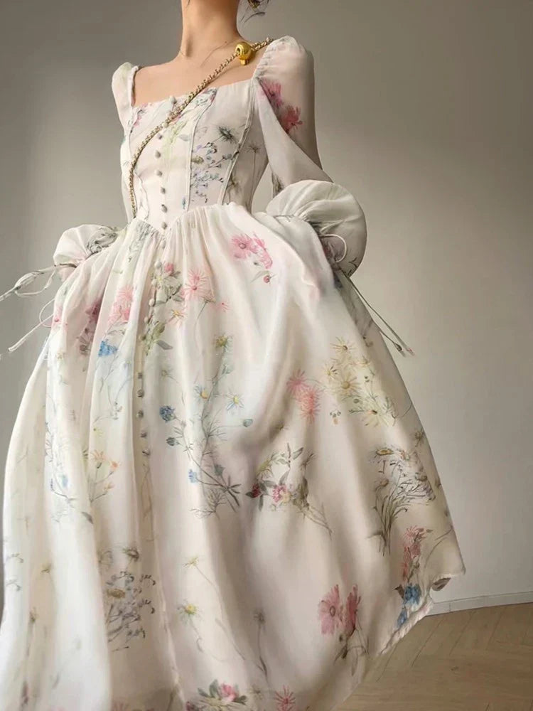 Bloemen Avondjurk Jurk voor Vrouw met Bloemenprint