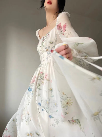 Bloemen Avondjurk Jurk voor Vrouw met Bloemenprint