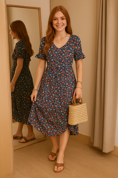 Elegante V-hals Jurk Mirella