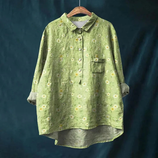 Vrouwen Blouse Zomerjurk Bloemenprint van Katoen - StudioMarella