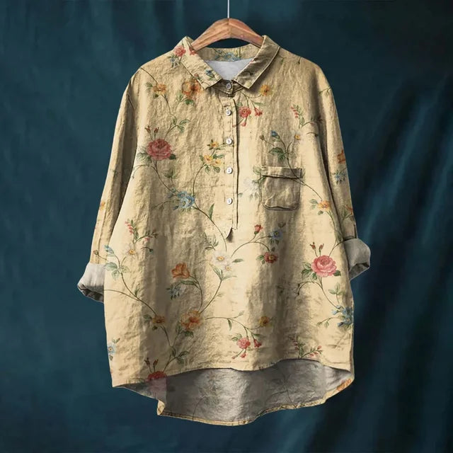 Vrouwen Blouse Zomerjurk Bloemenprint van Katoen