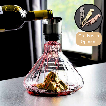 Wijnkaraf met Ijsberg Design – Kristalglas Decanter met 12-Kanaals Beluchtingssysteem voor Optimale Wijnsmaak